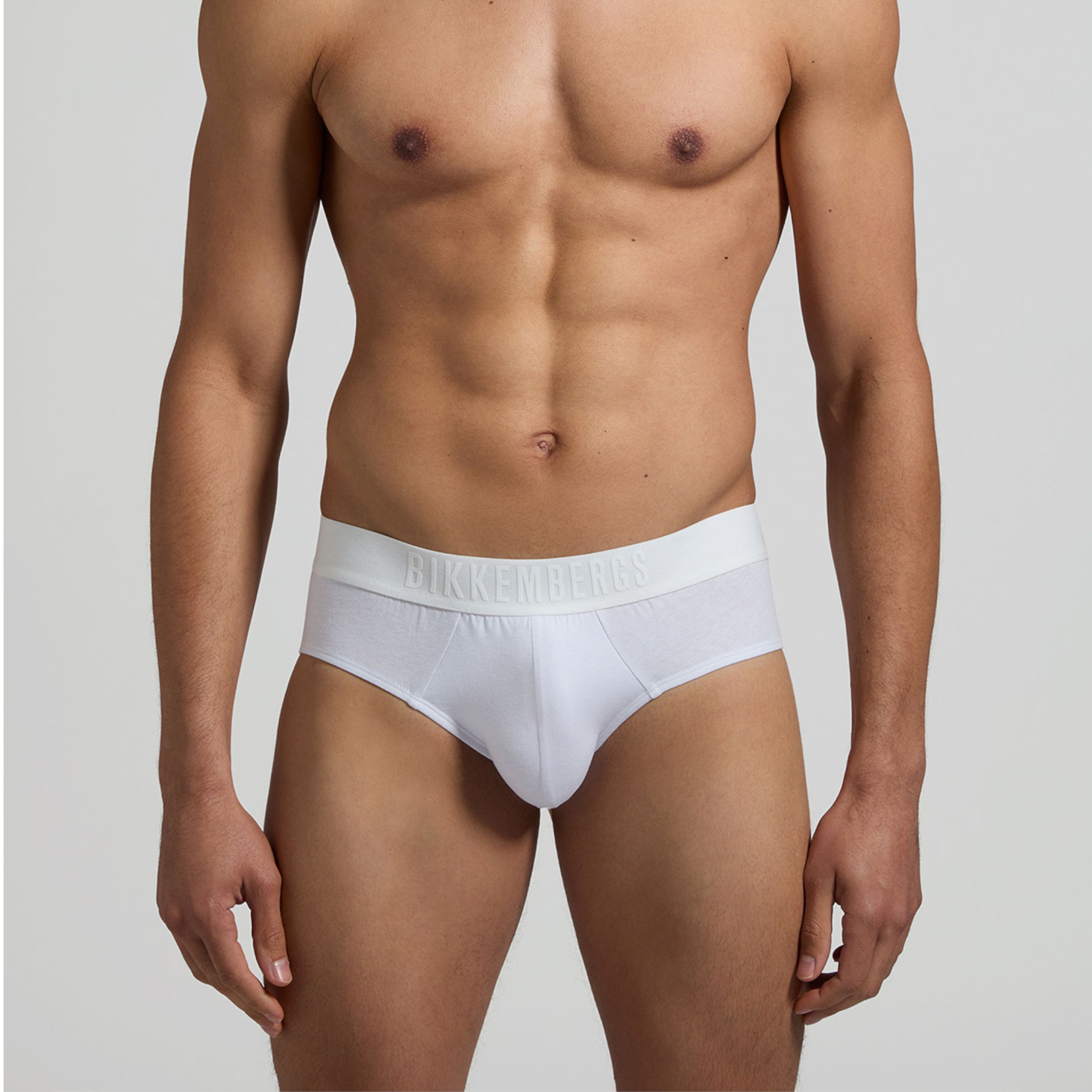 Мужские трусы брифы (белый, голубой, темно-синий) набор 3 в 1 Bikkembergs DIAGONAL BKK51USP23TR/3 фото 2