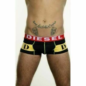 Фото Мужские трусы хипсы DIESEL черные с надписью