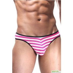 Фото Мужские трусы g-стринги в малиново-белую полоску Wild Milk Happy Stripes G-String