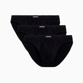 Фото Мужские трусы слипы черные набор 3в1 классика ATLANTIC Basic Man 3BMP-006