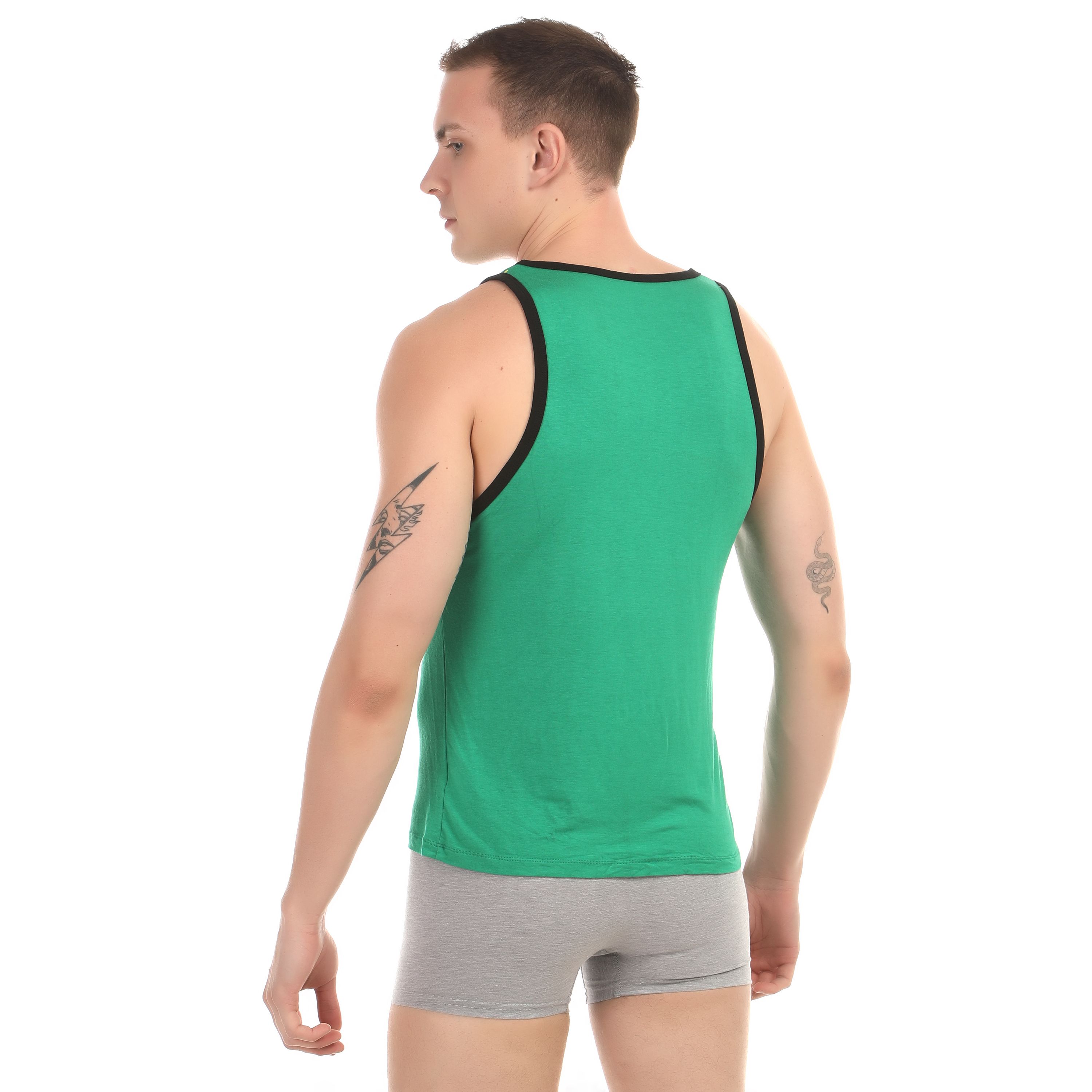 Мужская майка зеленая Asitoo Green Tank Top фото 2