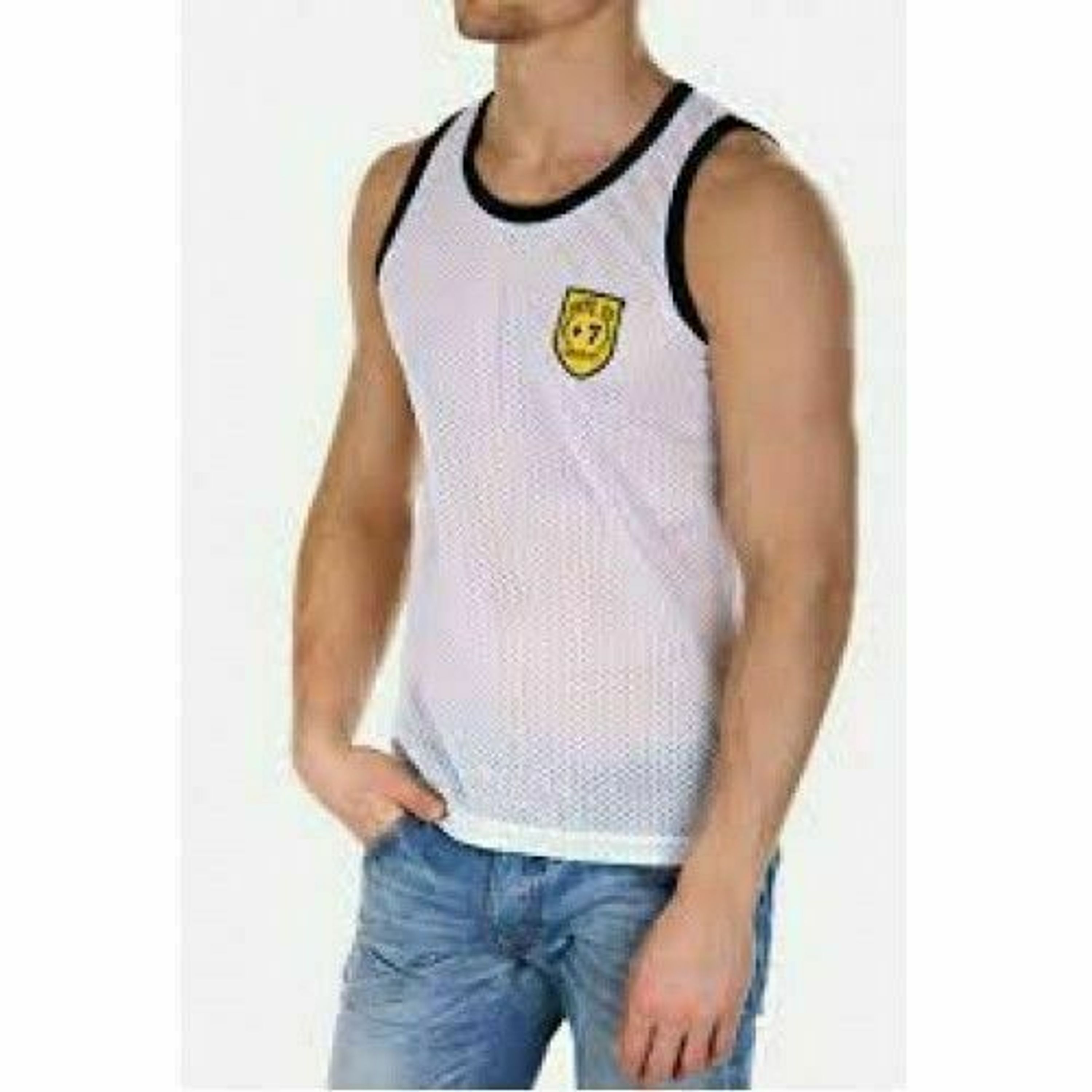 Майка спортивная в сетку белая Andrew Christian Sport Mesh Tank White фото 1