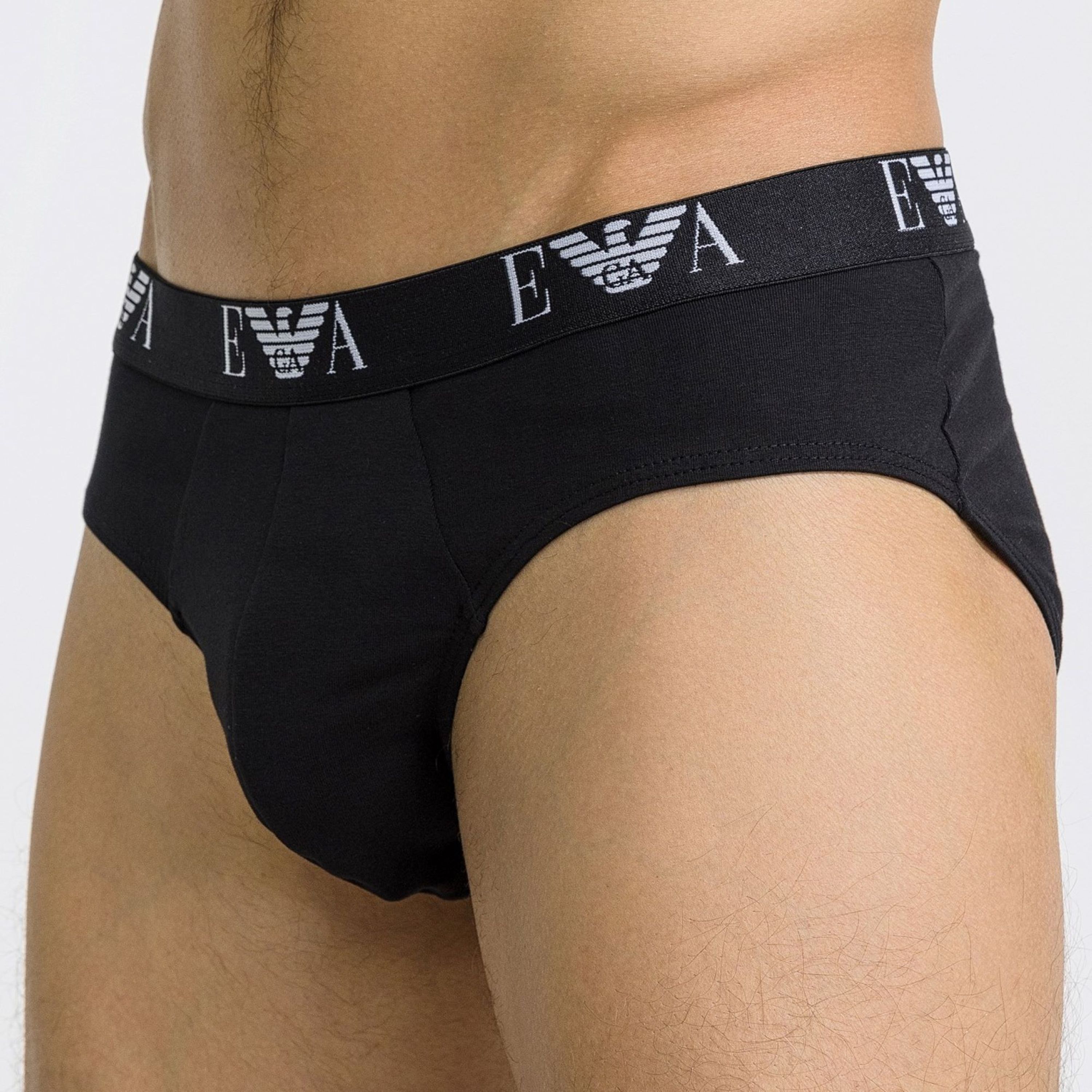 Мужские трусы брифы набор из 3 штук (черный) Emporio Armani 111734_CC715 21320 фото 3