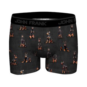 Фото Мужские трусы боксеры темно-серые с принтом JOHN FRANK JFBD378-DOBERMAN