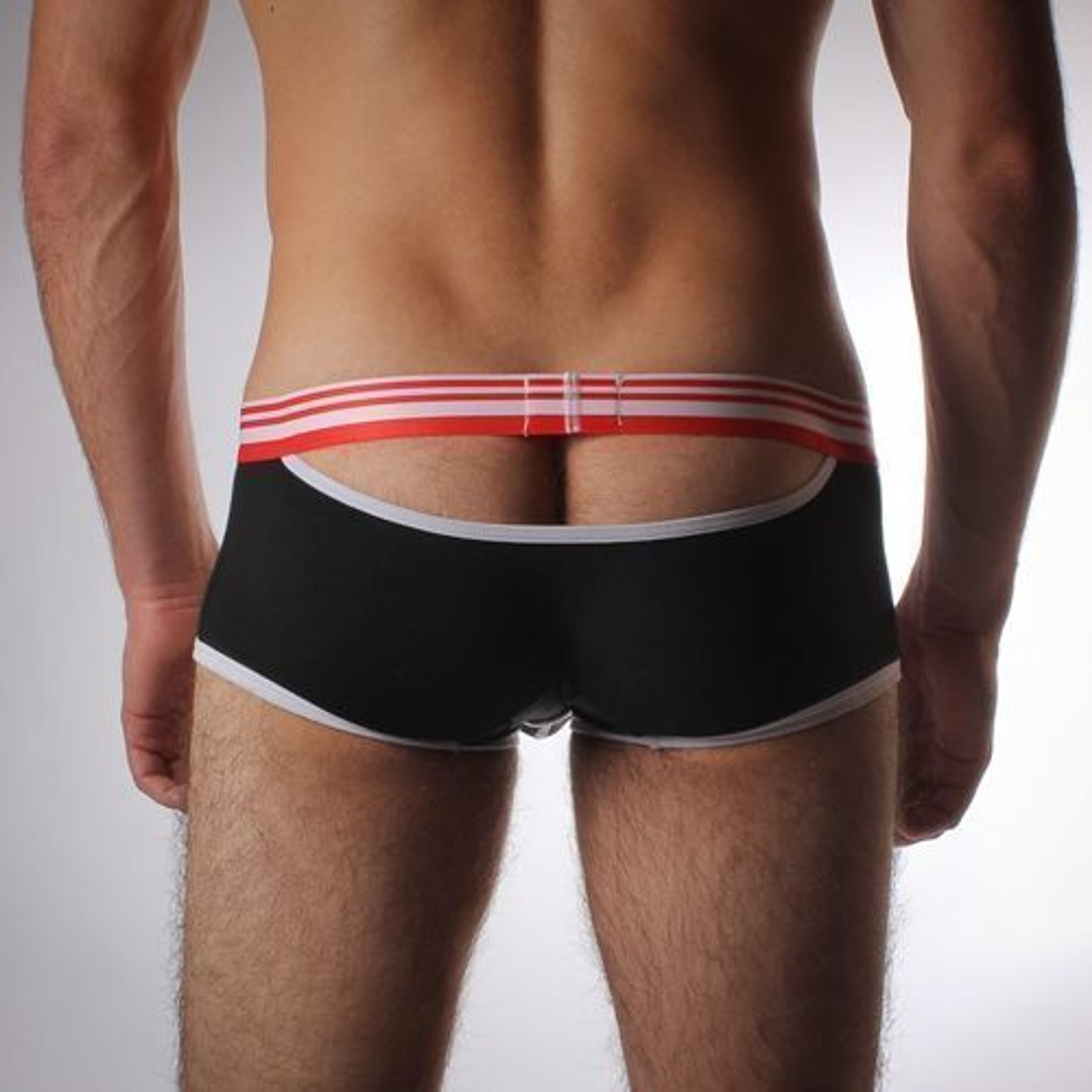 Мужские трусы хипсы с вырезом сзади черные Seeinner Black Boxer фото 2