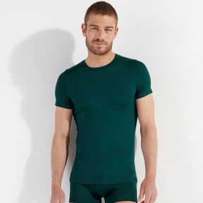 Фото Мужская футболка темно-зеленая HOM TENCEL SOFT Tee-Shirt Crew Neck 402593_4000DG
