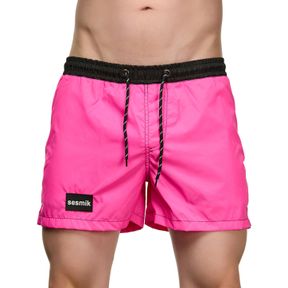 Фото Мужские шорты фуксия с черным карманом сзади Sesmik STORM COLORS PINK