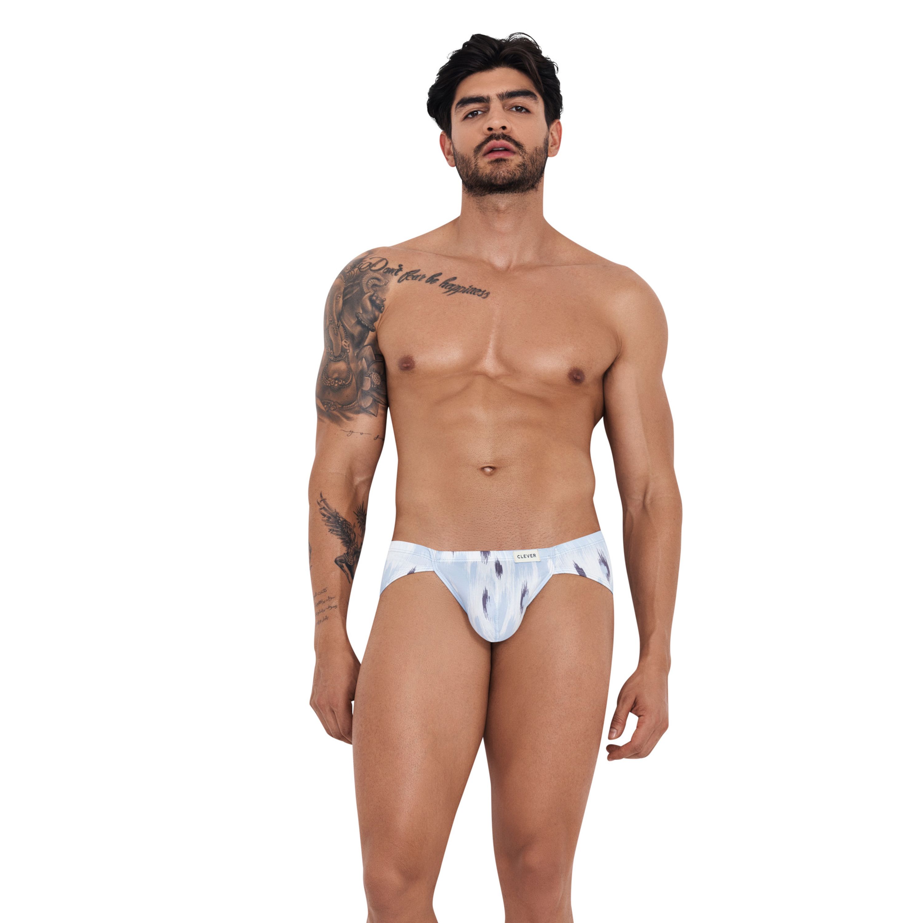 Мужские трусы брифы серые с принтом Clever HALO LATIN  BRIEF 122112 фото 1