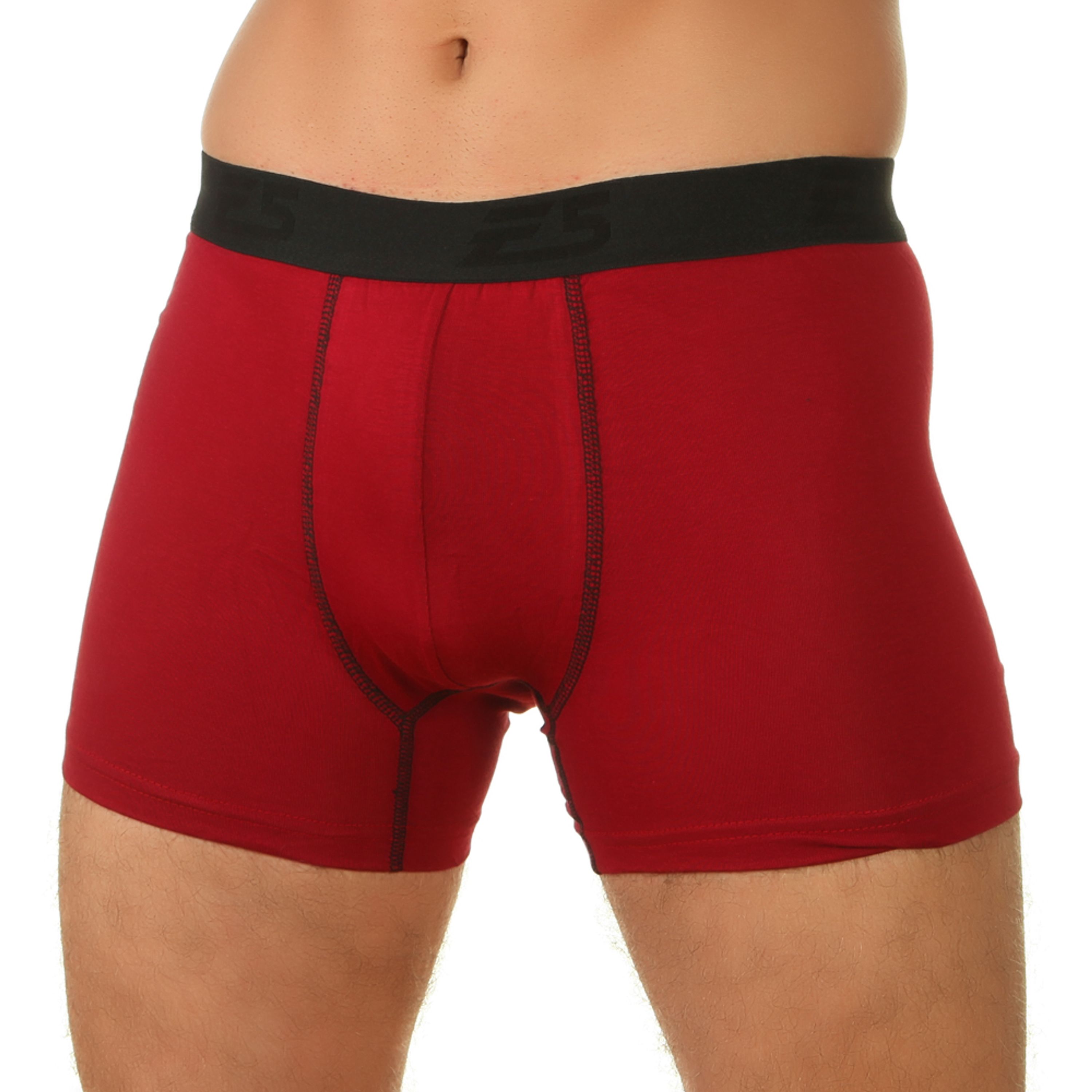 Мужские трусы боксеры бордовые E5 Underwear  Cotton 017 фото 1
