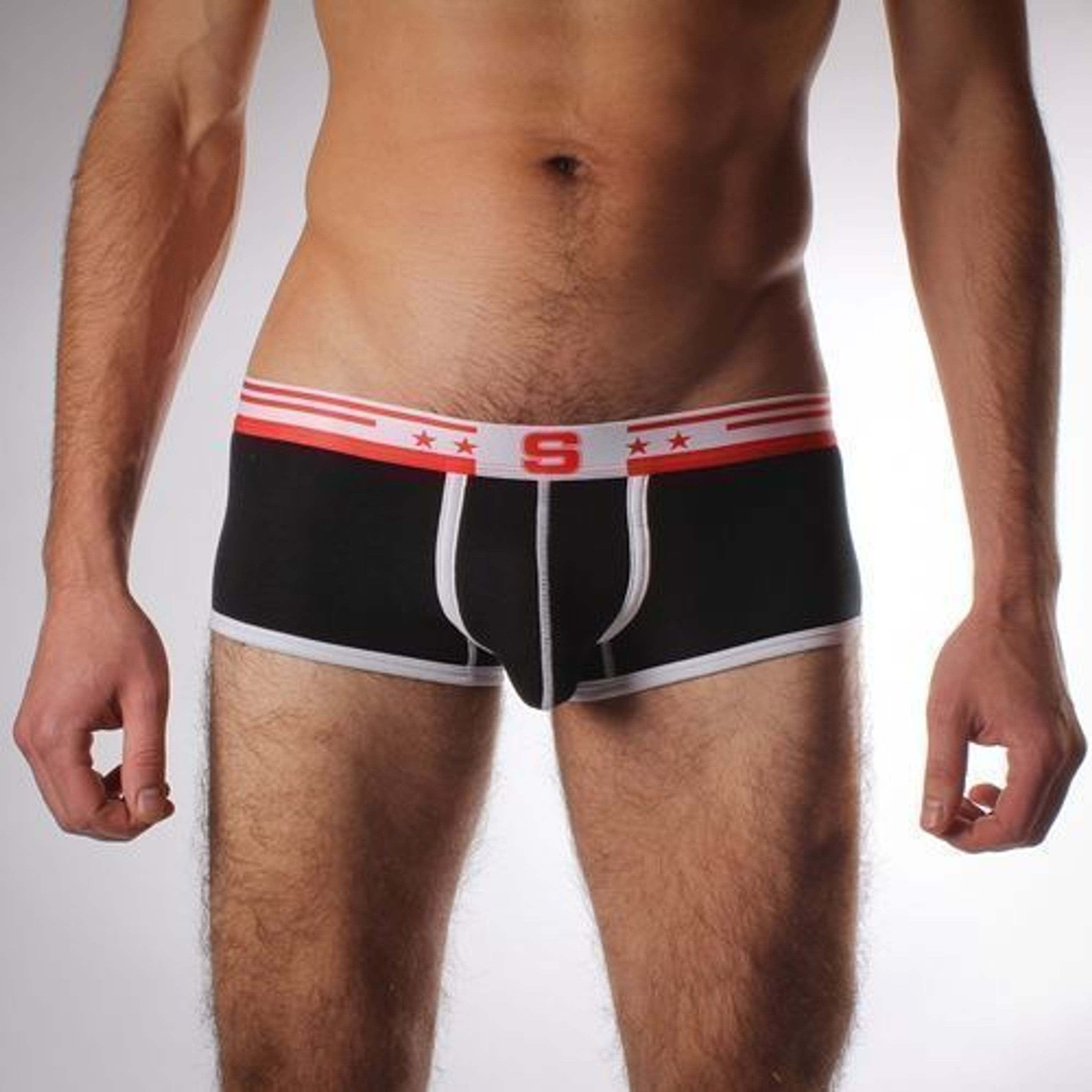 Мужские трусы хипсы с вырезом сзади черные Seeinner Black Boxer фото 1