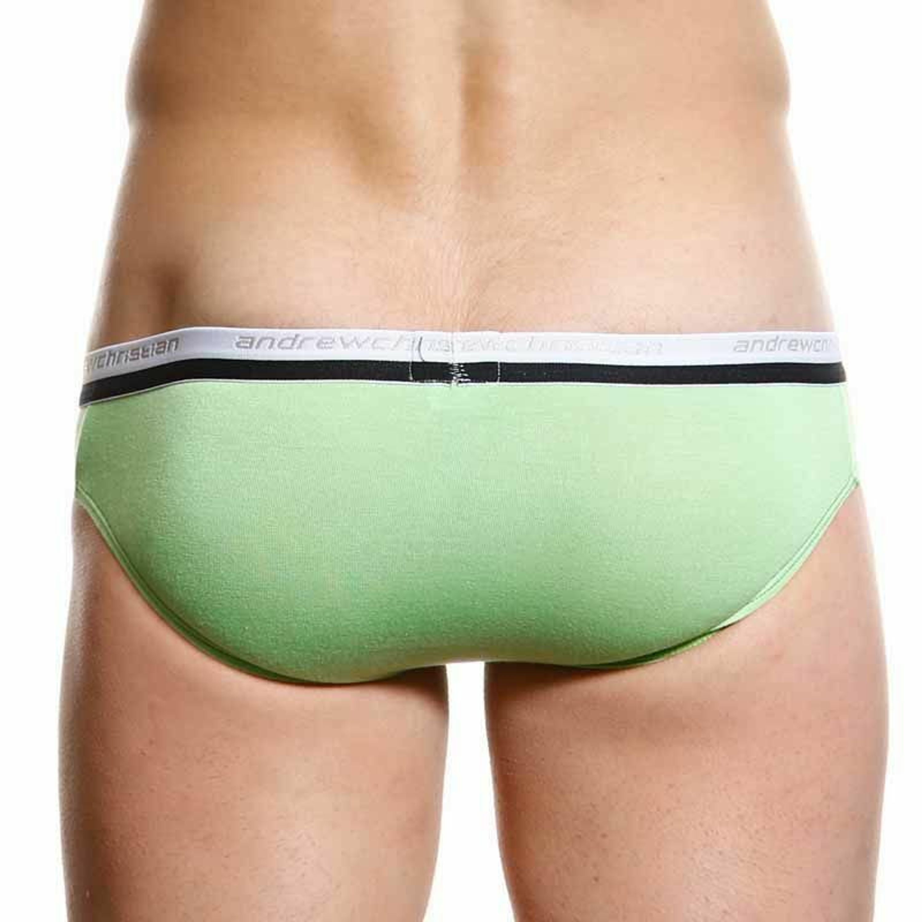 Мужские трусы слипы салатовые Andrew Christian V Slim Holiday Brief Light Green  AC3-M085 фото 4