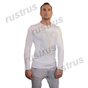 Фото Мужская футболка с длинными рукавами и принтом YSL FDR0106