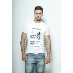 Фото Мужская футболка белая с принтом "Футбол" Emilio Barbone 020020m-EB