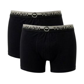 Фото Набор мужских трусов боксеров 2в1 черные TRUSSARDI TRU2UTR03