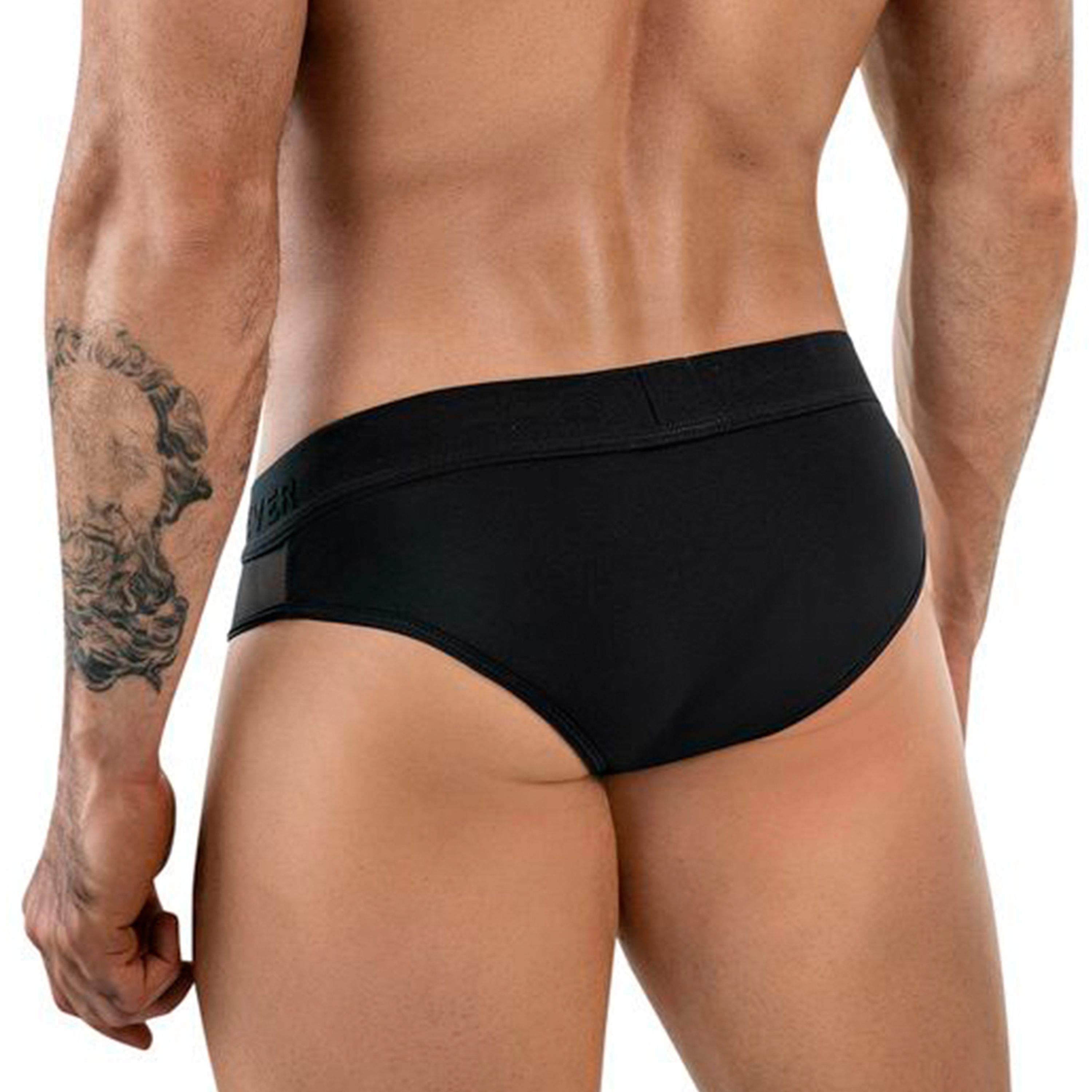 Мужские трусы брифы черные с сеткой Clever Moda EROS BRIEF 184911 фото 3