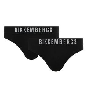 Фото Мужские трусы брифы черные набор 2 в 1 Bikkembergs ELEGANCE BKK1USP10BI/2