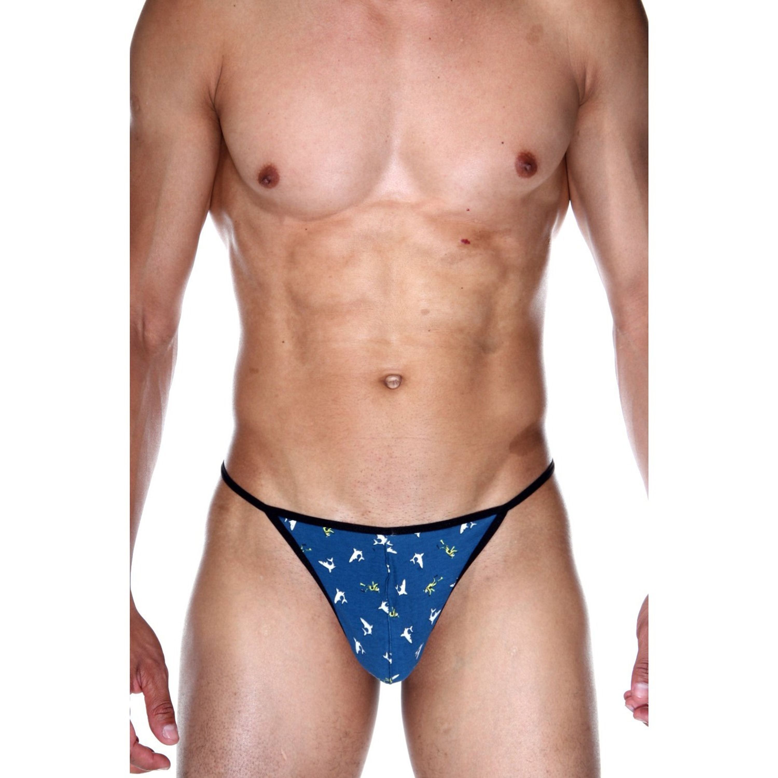 Мужские трусы стринги изумрудные с принтом DARKZONE DZN6663 фото 1