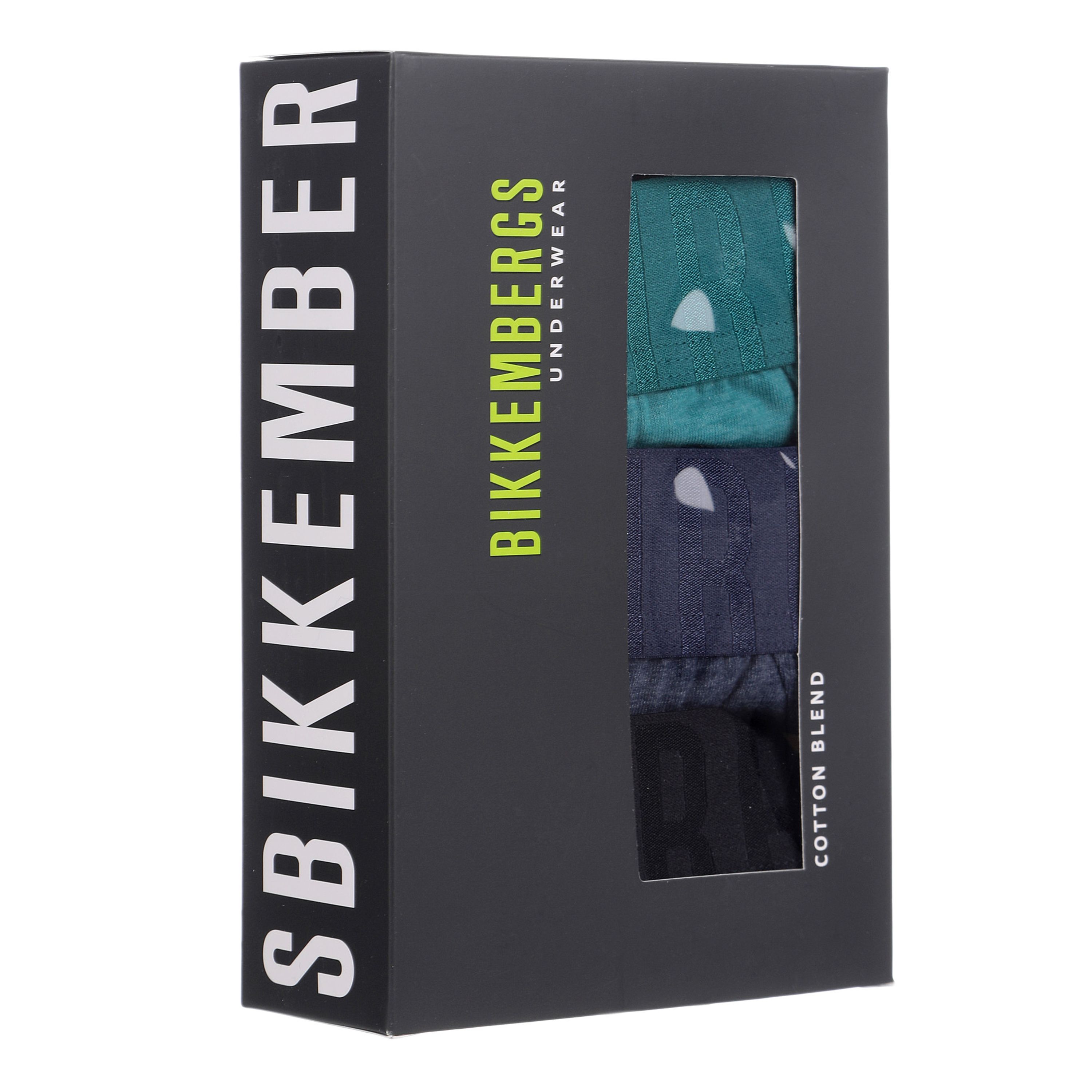 Мужские трусы брифы (зеленый, синий, черный) набор 3 в 1 Bikkembergs BKK1USP14TR фото 7