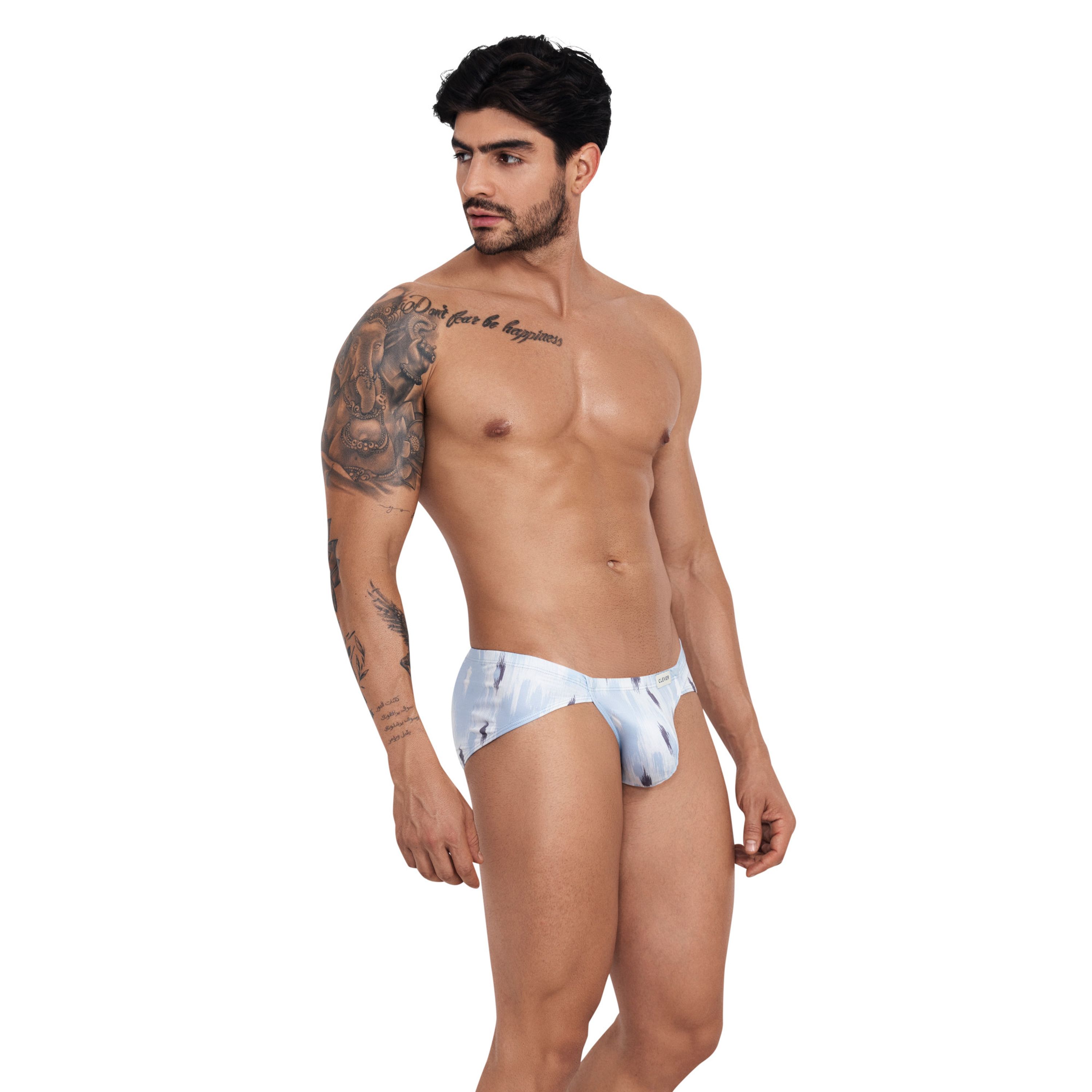 Мужские трусы брифы серые с принтом Clever HALO LATIN  BRIEF 122112 фото 2