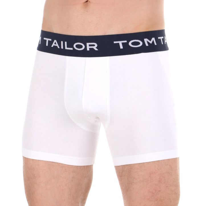 Мужские трусы боксеры набор 2в1 (белый, темно-синий) Tom Tailor 70480/6061 110 