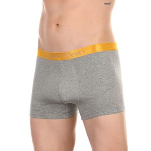 Фото Мужские трусы боксеры серые меланжевые с золотистой резинкой Calvin Klein