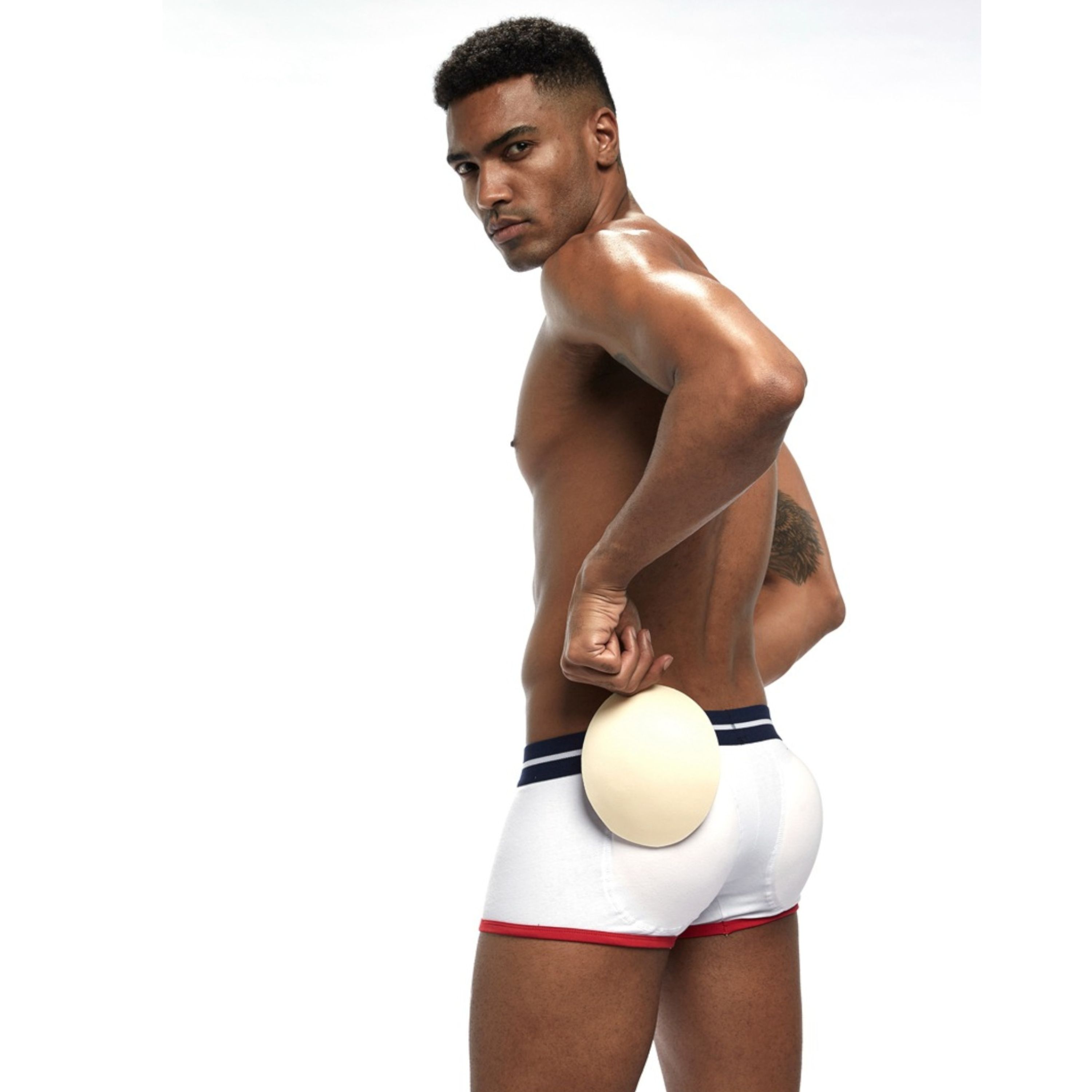 Мужские трусы боксеры белые с push up JOCKMAIL JM6038-1 фото 3