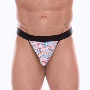 Фото Мужские трусы тонги с разноцветным принтом Don Moris DM072297