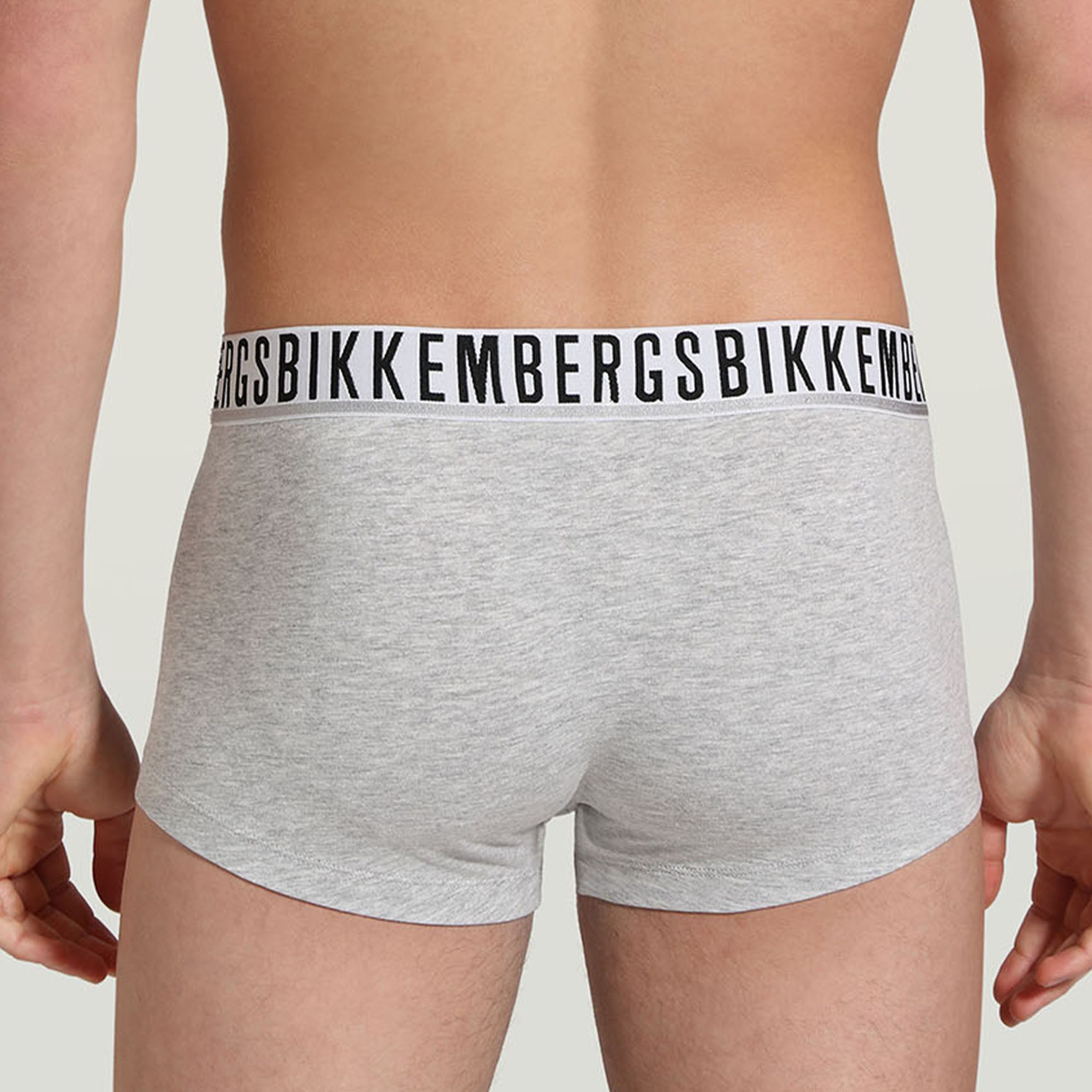Мужские трусы боксеры серые набор 2в1 Bikkembergs ESSENTIAL BKK1UTR01BI фото 3
