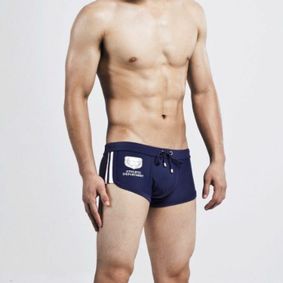 Фото Мужские плавки хипсы темно-синие Seobean Dark Blue Athletic Hip Boxer