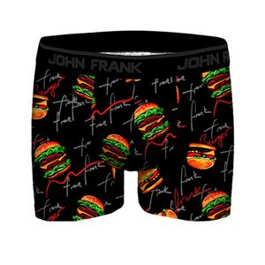 Фото Мужские трусы боксеры черные с принтом JOHN FRANK JFBD361-FRANK BURGER