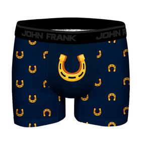 Фото Мужские трусы боксеры темно-синие с принтом JOHN FRANK JFBDFR391-LUCKY HORSE
