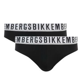 Фото Мужские трусы брифы черные набор 2 в 1 Bikkembergs ESSENTIAL BKK1USP01BI/2