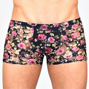 Фото Мужские трусы боксеры темно-синие  с розами Romeo Rossi Rose Boxer RR00225