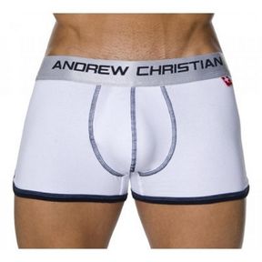 Фото Мужские трусы боксеры белые с пуш-ап Andrew Christian White Shock Jock Boxer 4720