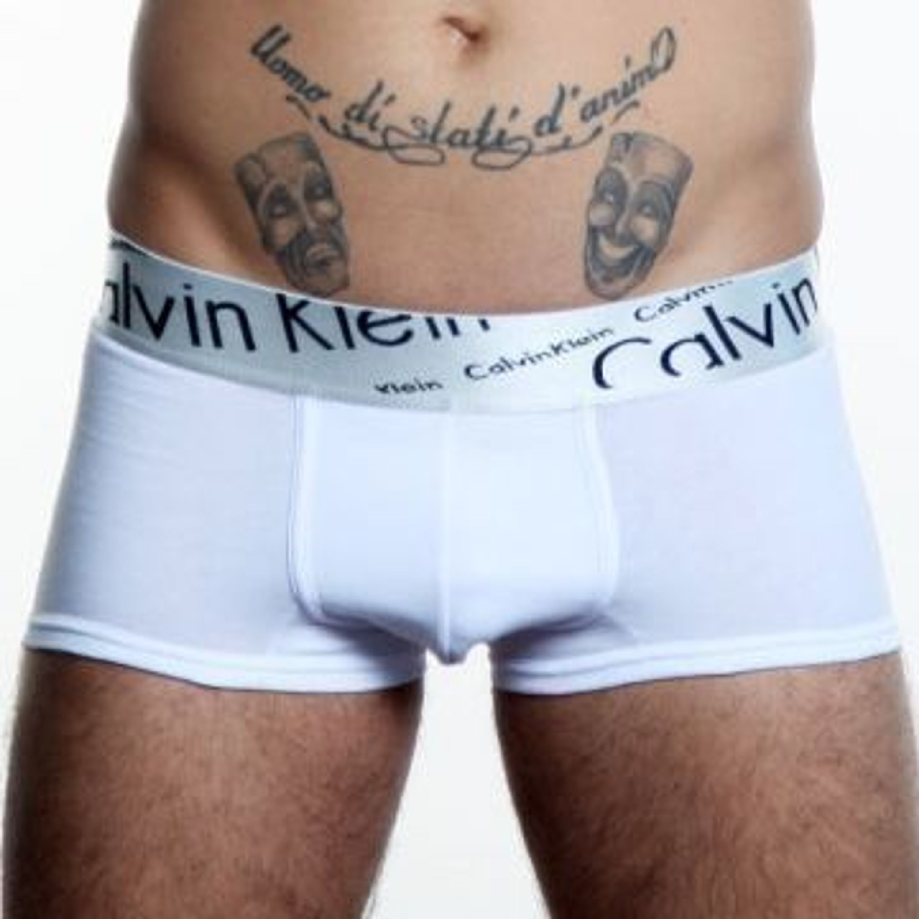 Мужские трусы боксеры белые с косой резинкой Calvin Klein Steel Boxer Italics White фото 3