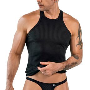 Фото Мужская майка черная Clever Moda MANTRA TANK-TOP 184711