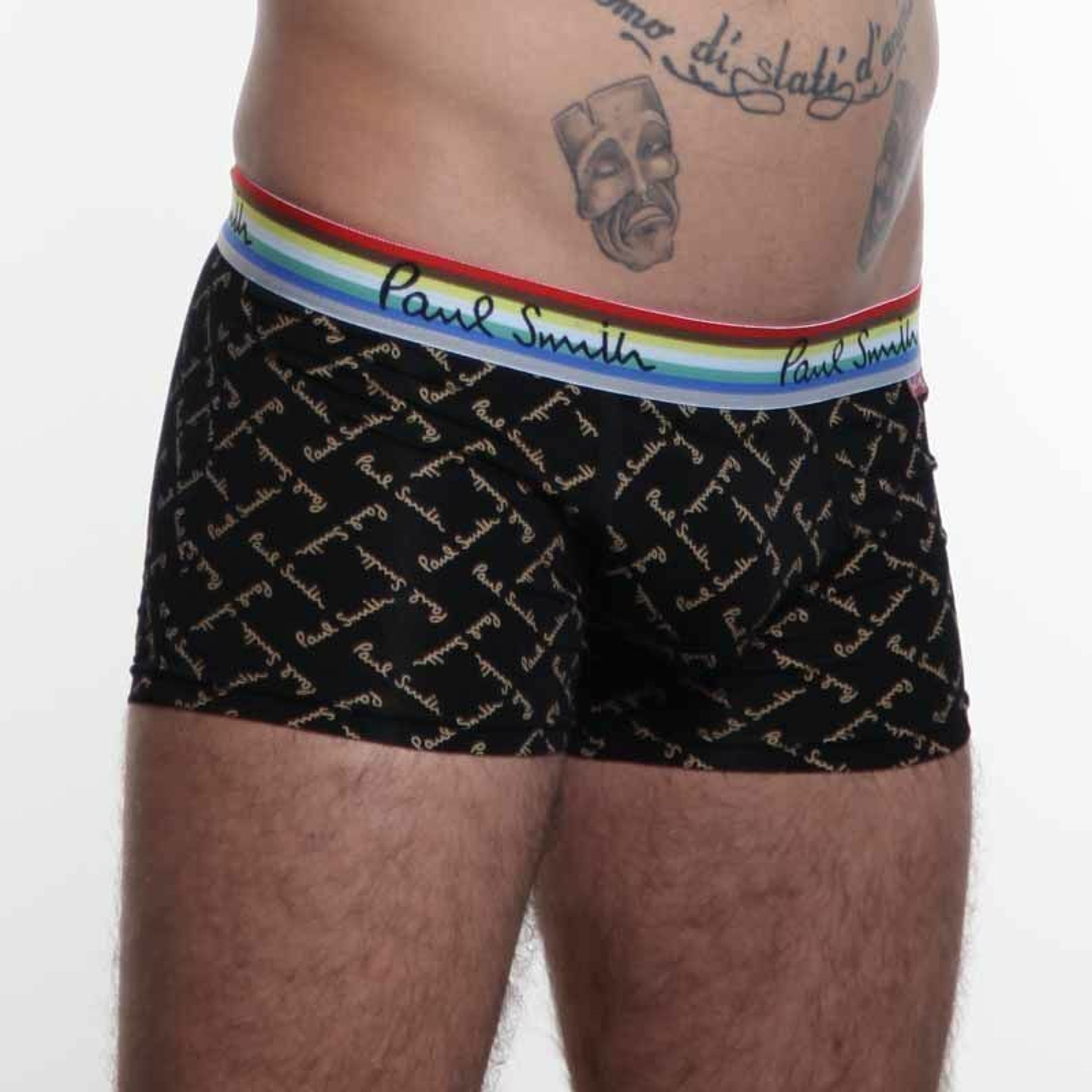 Мужские трусы боксеры Paul Smith черные с надписью фото 2