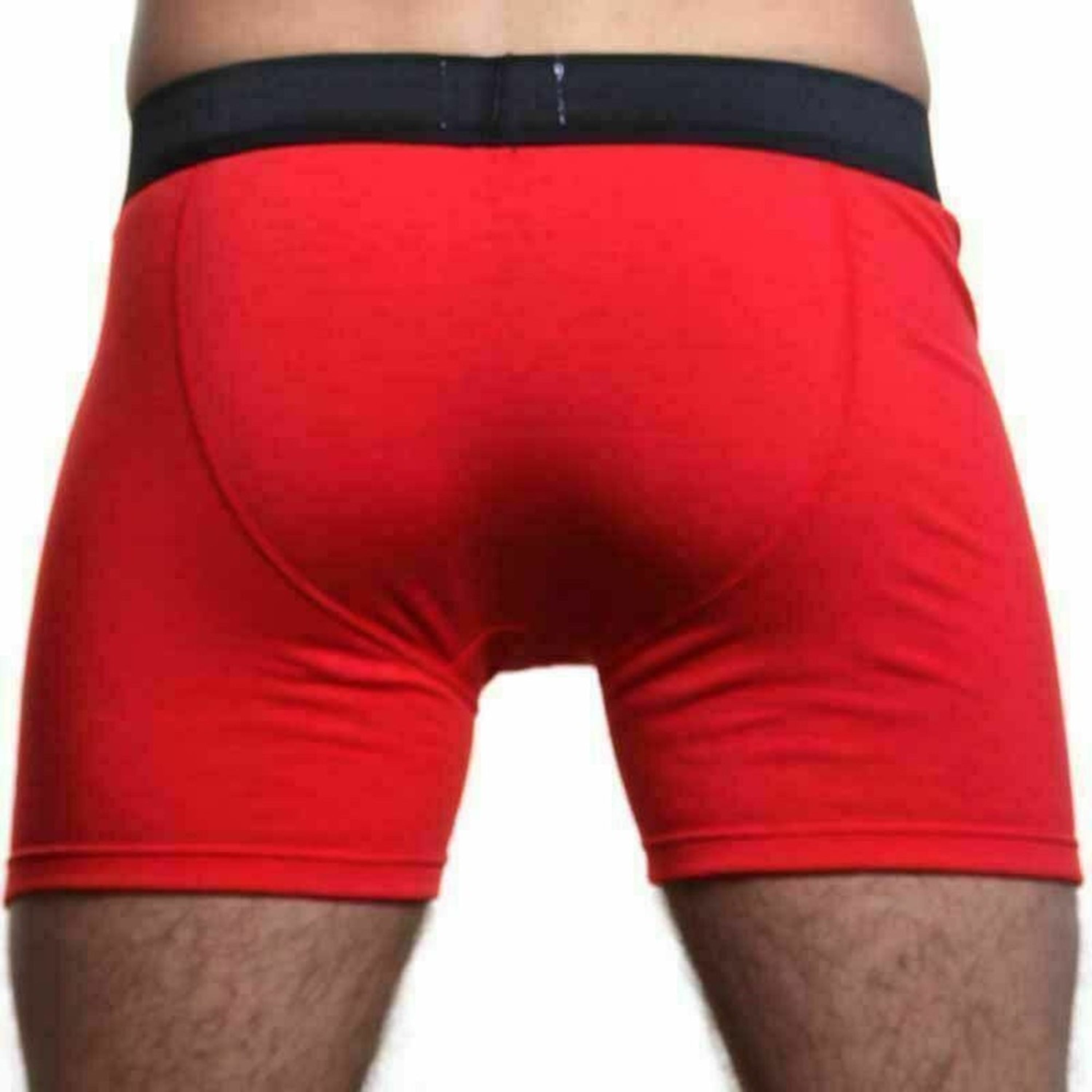 Мужские трусы боксеры удлиненные Emporio Armani красные фото 4