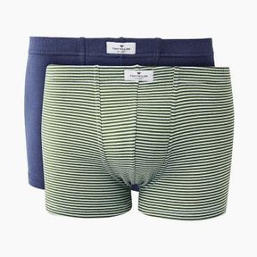 Фото Мужские трусы боксеры набор из 2-х штук (темно-синие, зеленые в полоску) Tom Tailor 70475/6061 322