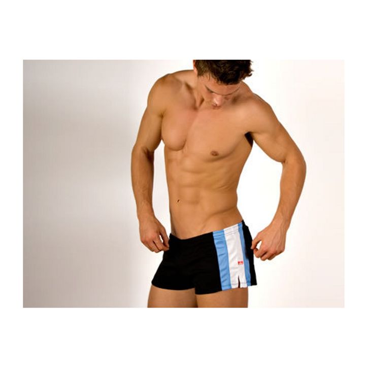 Мужские шорты пляжные черного цвета с полосками AussieBum Shorts Black фото 3