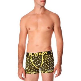 Фото Мужские трусы боксеры PLAYBOY Black Yellow gentleman 23028