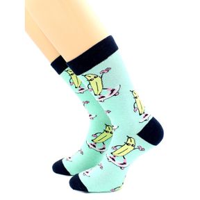Фото Носки с принтом "Банан на скейте" бирюзовые Hobby Line 