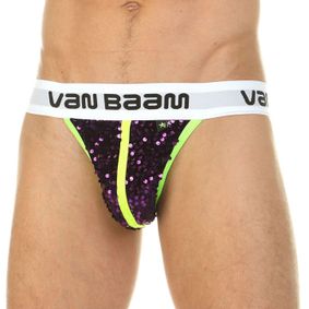 Фото Мужские трусы танга с баклажановыми пайетками Van Baam