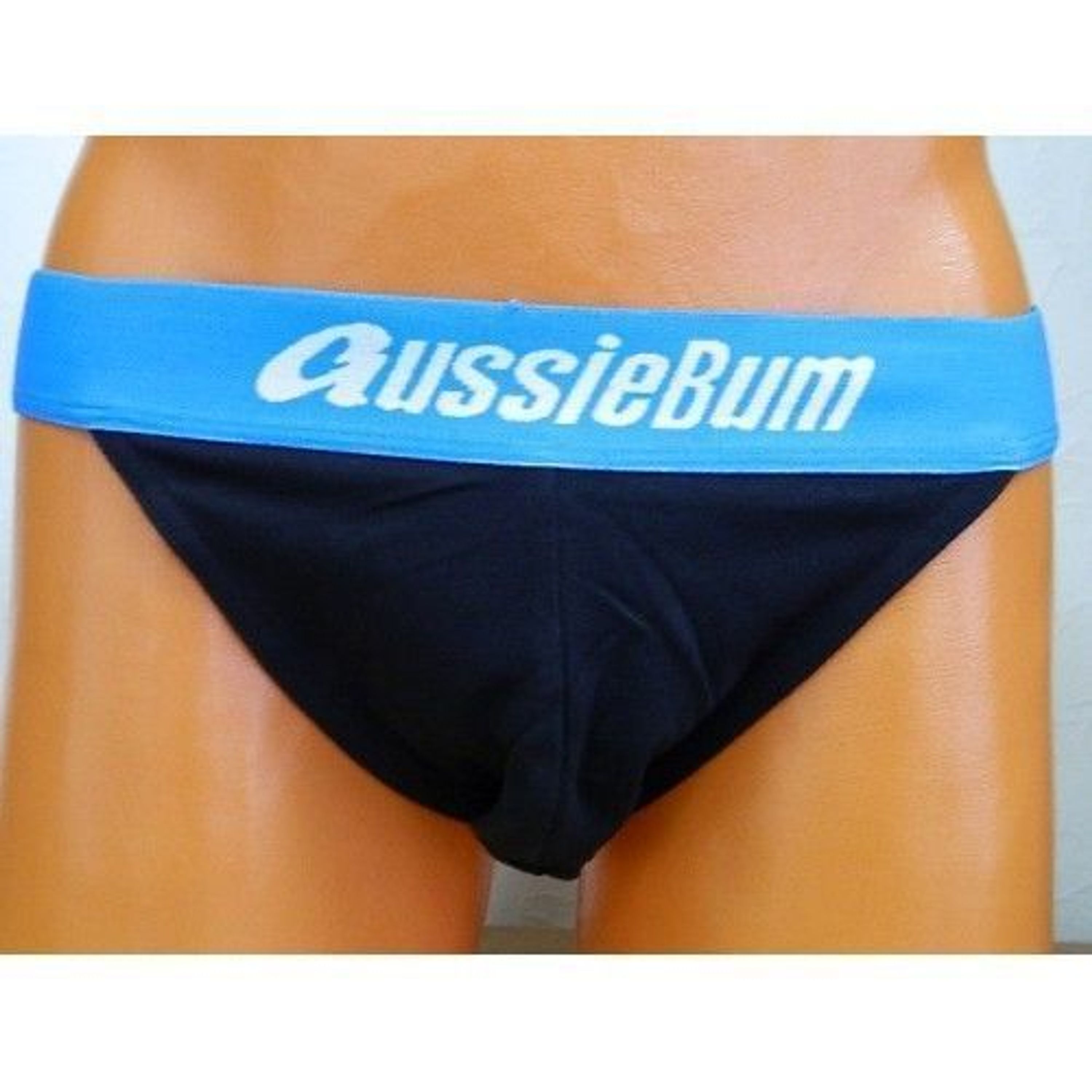 Мужские трусы джоки темно-синие с голубой резинкой Aussiebum AB00205 фото 1