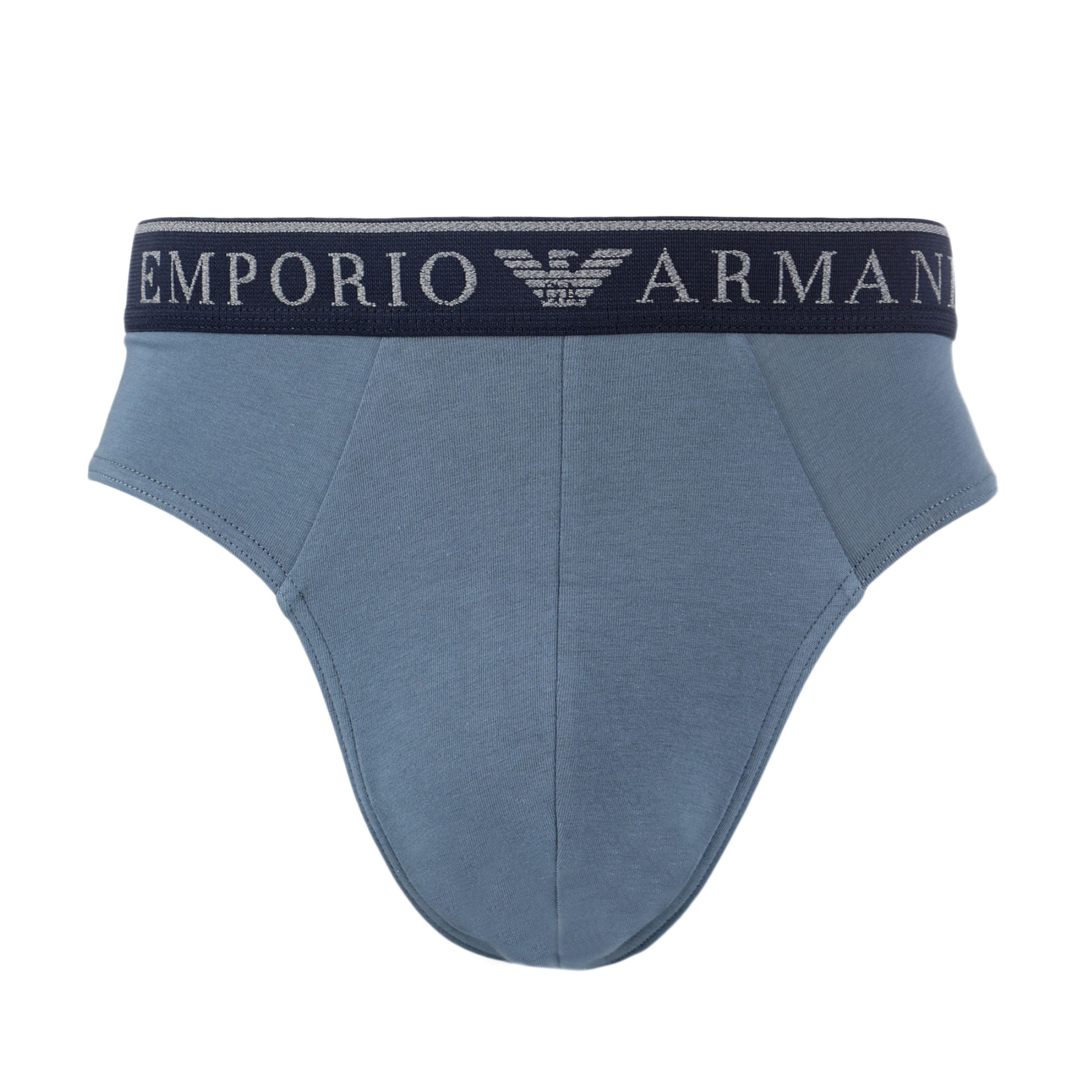 Набор мужских трусов брифов 2в1 (серый, серо-голубой) Emporio Armani 111733_4F720 15349 фото 3