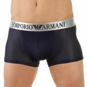 Фото Мужские трусы боксеры темно-синие Emporio Armani в сетку