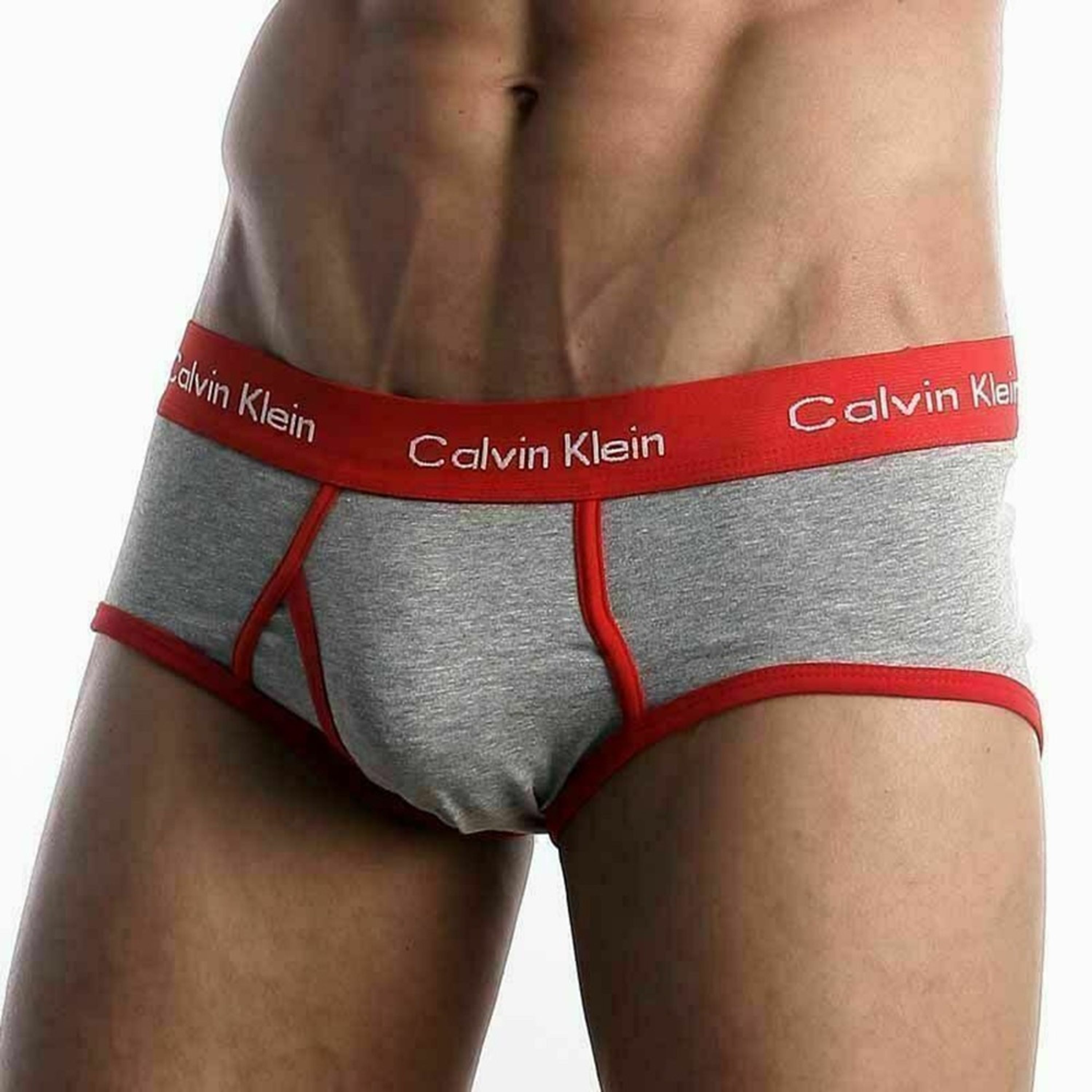 Мужские трусы брифы Calvin Klein 365 Grey Red Brief фото 3