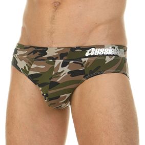 Фото Мужские трусы брифы зеленые  камуфляжные Aussiebum