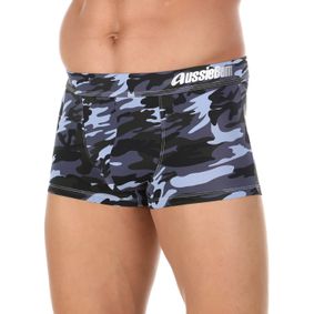 Фото Мужские трусы хипсы синие с камуфляжным принтом Aussiebum