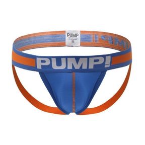 Фото Мужские трусы джоки синие с оранжевым Pump Blue- Orange Jock H96-9